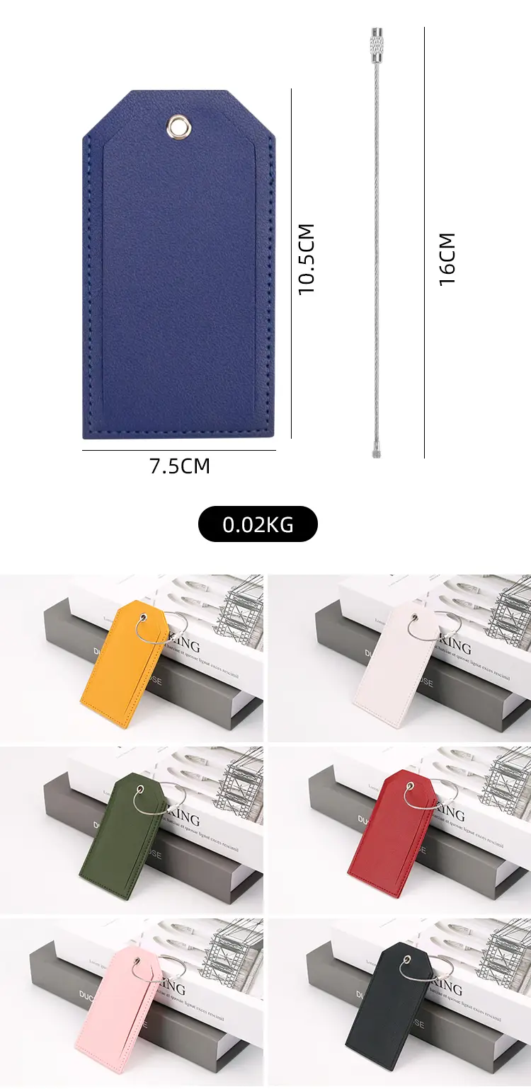 Luggage tag with metal cable dimensions